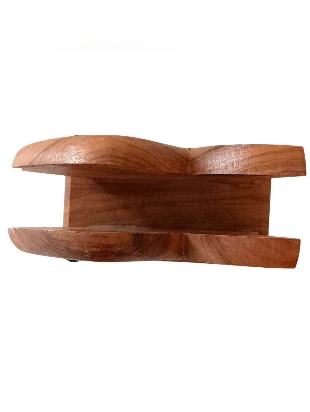 Olive Wood Fish Napkin Holder Carved Coastal Beach Kitchen Mail Desk Organizer